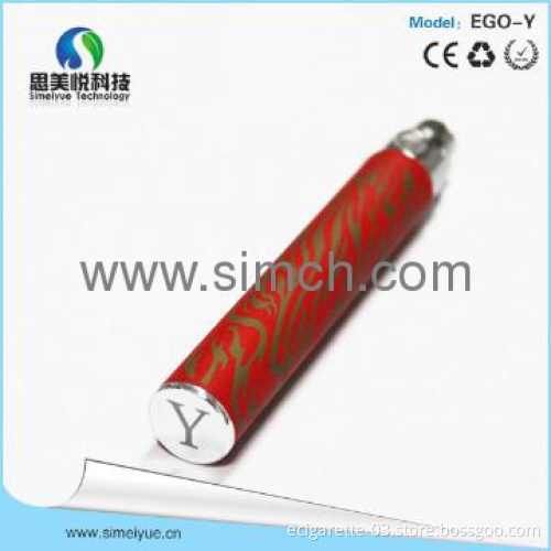 Electronic cigarette ego y battery unique design LED in the buttom